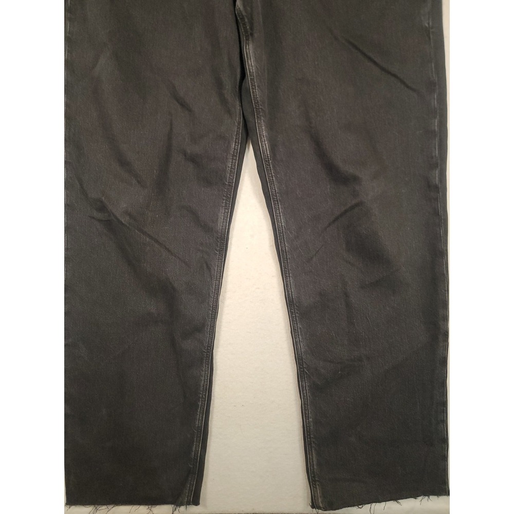 American Eagle Super High-Rise Baggy Straight Jeans Sz 14 X-Long‎ Black Strigid - Picture 5 of 11